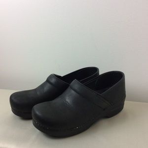 Dansko Black Leather Classic Clogs Sz 11